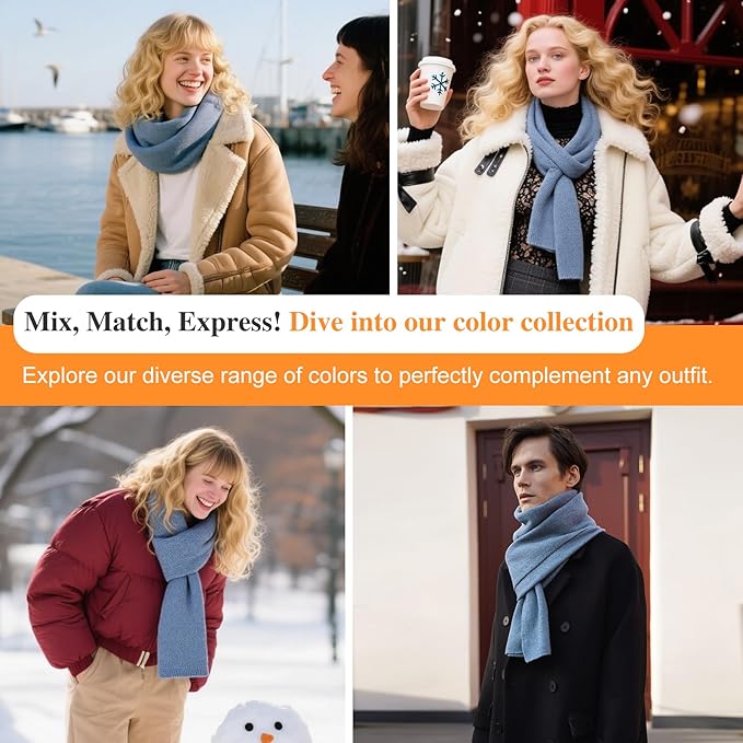 NUOHEMULE Luxury 100% Cashmere Scarf for Women & Men, 59''x10'' Extra Warm Winter Scarf, Blanket Scarves in Premium Gift Box