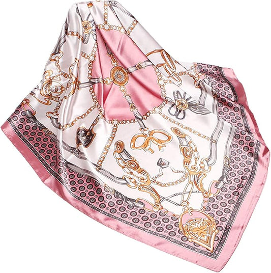 Wander Agio Silk Feeling Head Scarf Womens Fashion Printing Scarves Pattern Square Satin Face Headscarf