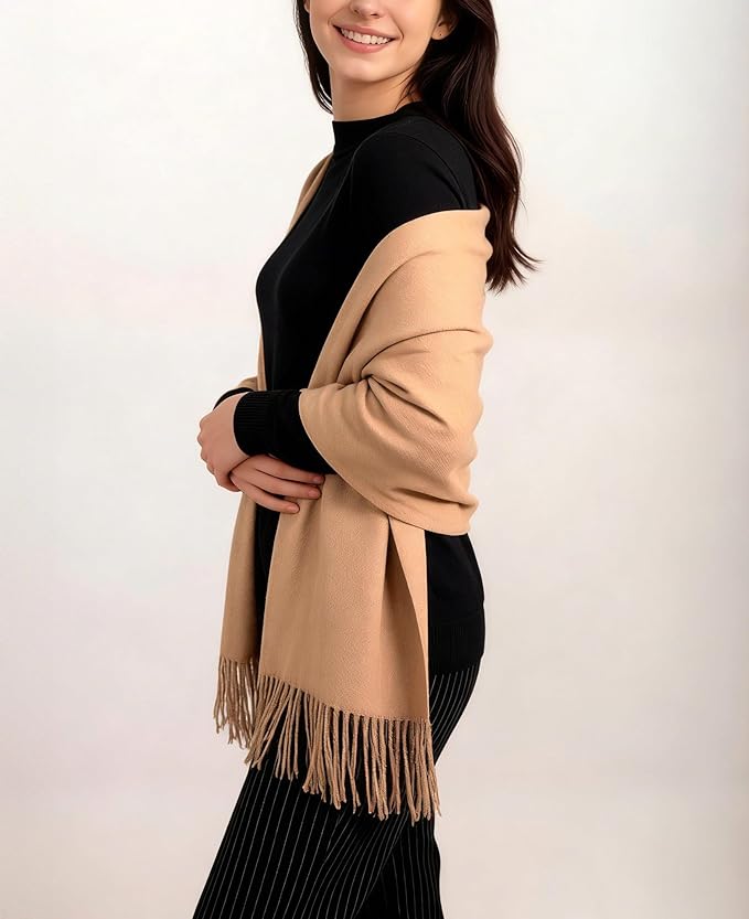 Achillea Warm Cashmere-Feel Winter Scarf – Pashmina Shawl Wrap, Blanket Scarf for Daily Wear, Travel & Cold Weather