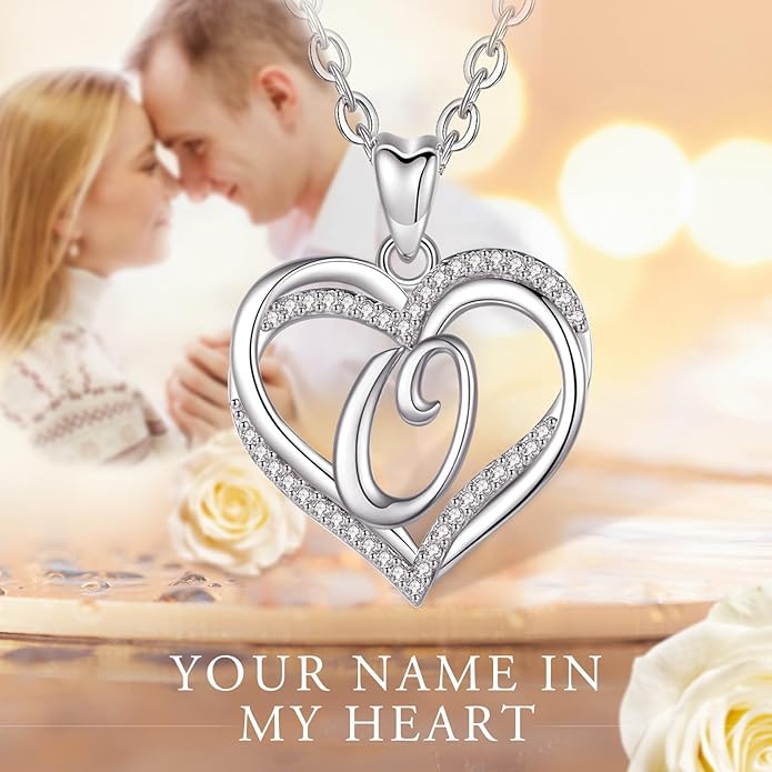 INFUSEU Unique Initial Necklaces for Women Girls Small Heart Letter Jewelry, Meaningful Personalized Gifts