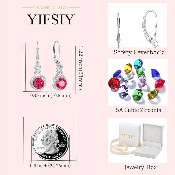 Ruby Infinity Jewlery Set for Women, 925 Sterling Silver Necklaces and Earrings Halo July Birthstone Jewelry Gift for Birthday Anniversary