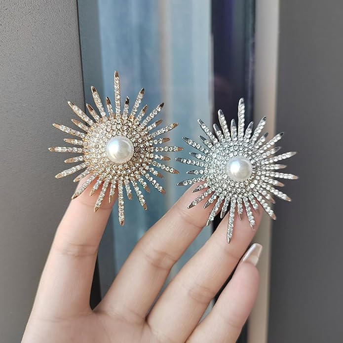 Sunflower Brooch Pins Sunflower Pearl Brooch for Women Sunflower Rhinestone Brooches Pins Flower Broochs Pins Pearl Pines for Clothes Lapel Badge Brooches Pines for Lanyards Backpacks Clothes Hats Jackets