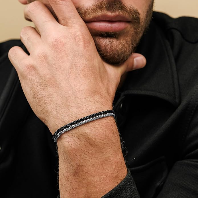 Galis Mens Bracelet Dvir - Stainless Steel for Men, Non Tarnish Rope Chain Bracelets, Stylish Birthday, Gift for Men, Dad, Husband, Boyfriend