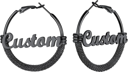 PROSTEEL 30/40/60/80/100mm Chunky Hoop Earrings For Women Gold Plated/Black Stainless Steel Hoops Earrings Statement Jewelry