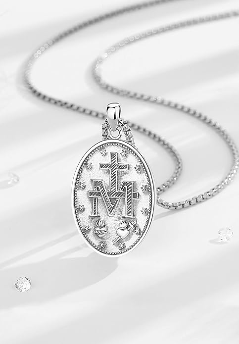 EUDORA 925 Sterling Silver St Christopher/St Benedict/St Michael/Virgin Mary/San Judas Tadeo/Good Shepherd Cross/Archangel Necklace Medal Pendant Protection Religious Amulet Jewelry For Men Women
