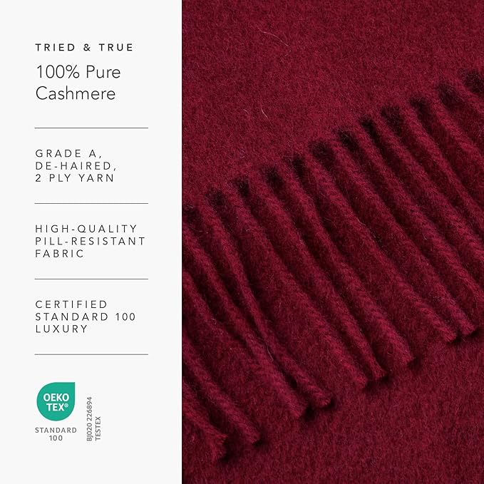 Fishers Finery Women's 100% Pure Cashmere Winter Scarf