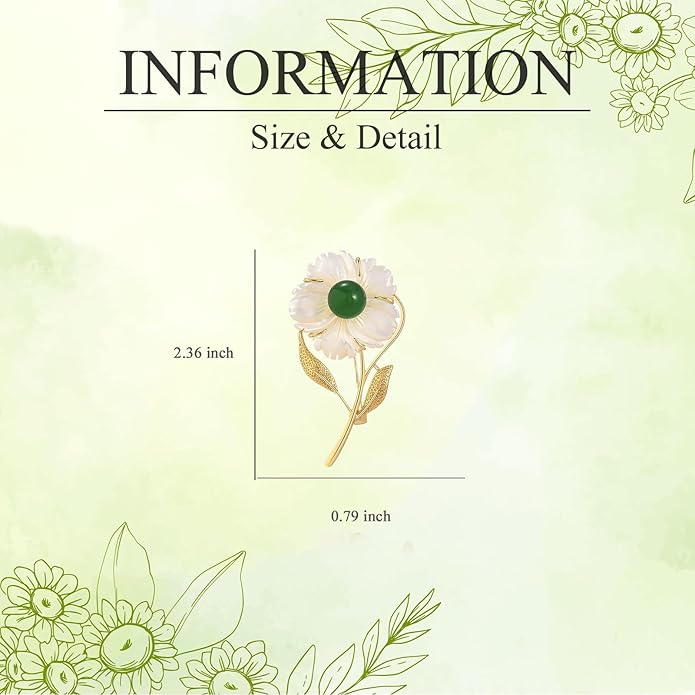 Flower Brooch for Women Girls Flower Rhinestone Brooch Gold Plated Lapel Pin Clothing Accessory Wedding Gift Fashion Jewelry for Mom Wife