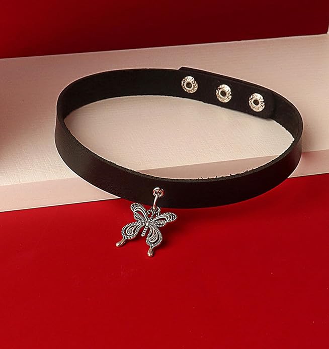 QWALIT Black Choker Necklace - Gothic Leather Choker for Women & Men - Punk Accessories for Festival, Party, Halloween, Cosplay