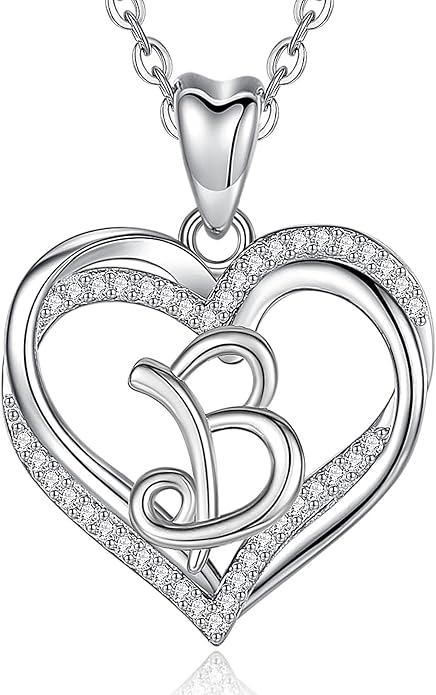 INFUSEU Unique Initial Necklaces for Women Girls Small Heart Letter Jewelry, Meaningful Personalized Gifts