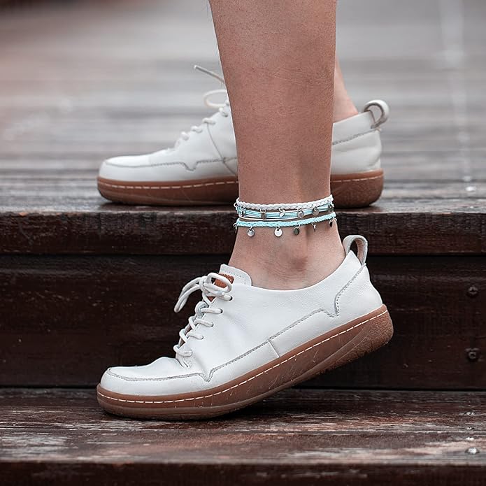 FANCY SHINY String Ankle Bracelets Waterproof Rope Anklets Braided Beach Boho Coin Anklets Cute Friendship Foot Jewelry for Women