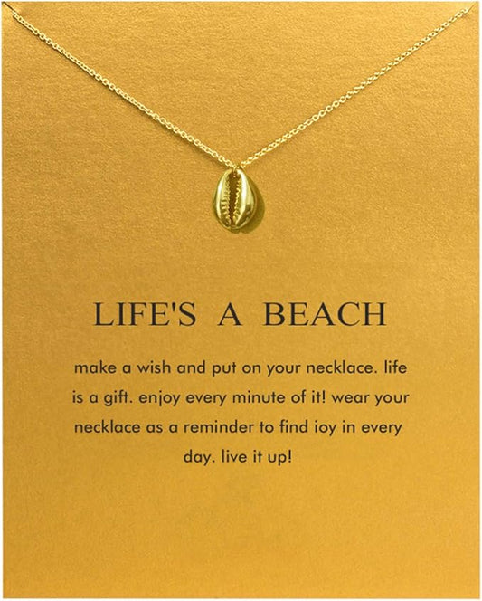 Hundred River Friendship Anchor Compass Necklace Good Luck Elephant Pendant Chain Necklace with Message Card