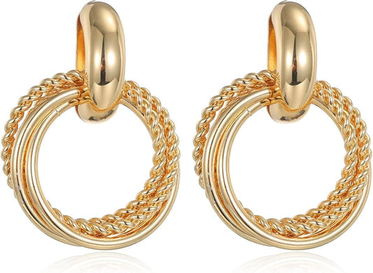 SEADAY Hoop/Stud Earrings Set for Women,Hypoallergenic Lightweight Non-Tarnish Everyday Earrings,Dainty Gold/Rhodium Plated Jewelry,Fashion Accessories,Christmas/Birthday Gift for Women Men