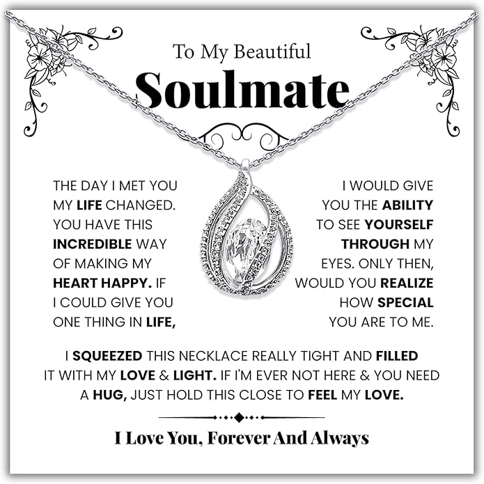 TRYNDI To My Wife Necklace from Husband - Soulmate, Girlfriend, Fiance Gift for Anniversary, Birthday, Christmas, Valentine's Day, Mother's Day - Romantic Wife Christmas Gift ideas