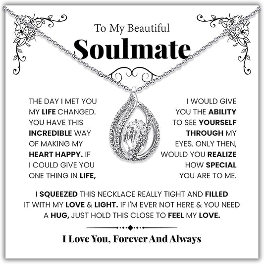 TRYNDI To My Wife Necklace from Husband - Soulmate, Girlfriend, Fiance Gift for Anniversary, Birthday, Christmas, Valentine's Day, Mother's Day - Romantic Wife Christmas Gift ideas