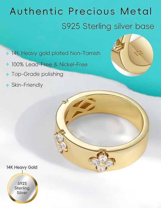 Premium Emerald&Moissanite Clover Rings for Lucky Women|Moissanite D Color VVS1 Clarity 3EX Cut|925 Sterling Silver 14K Gold Plated Non Tarnish