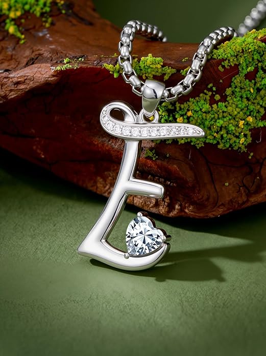 Christmas Gifts for Women Alphabet A to Z Initial Birthstone Pendant Necklaces for Women - 18k White Gold Plated Personalized Name Jewelry Valentine Mothers Day Birthday Gifts for Women Her Girlfriend