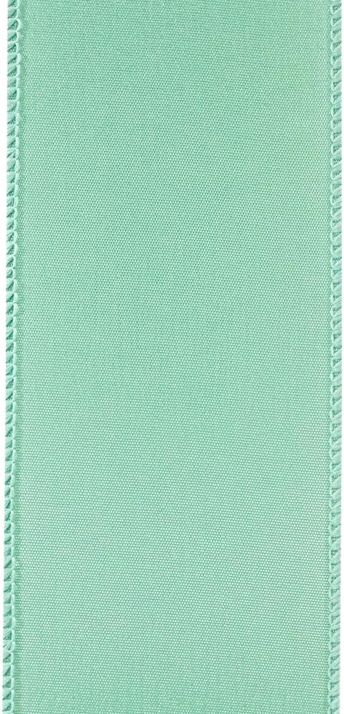 Reliant Ribbon 92575W-077-40K Satin Value Wired Edge Ribbon, 2-1/2 Inch X 50 Yards, Aqua