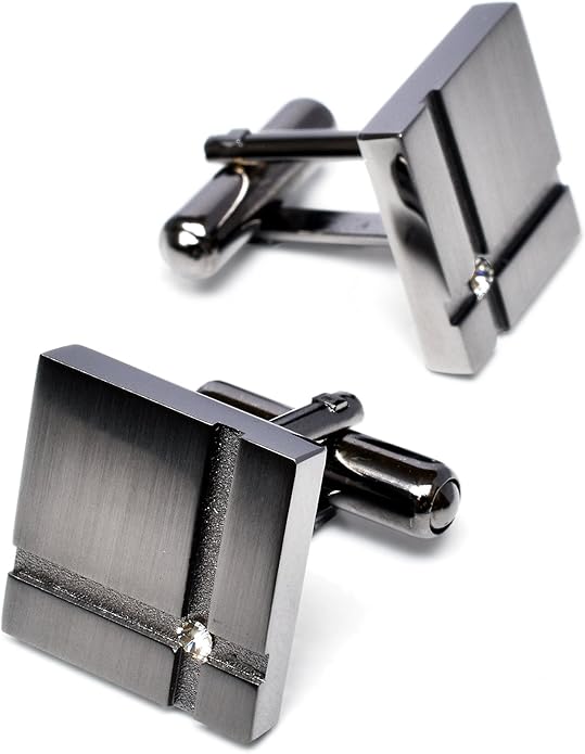 [TAVARAT] Cufflinks for Men Black Silver Red Blue Crystal glass Tps-040