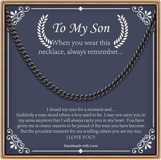 IEFLIFE Gifts for Men - Silver/Black/Gold Chunky Cuban Link Chain for Men, Fathers Day Graduation Gifts for Him Dad Son Grandpa Step Dad Uncle