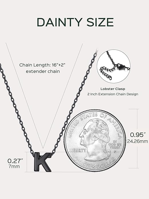 ChicSilver 925 Sterling Silver Initial Necklace for Women Dainty Letter Jewelry Personalized Gift