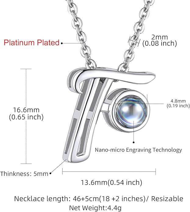 Custom4U Personalized Initial Picture Necklace for Women, Projection Necklace with Picture Inside, Gold/Silver Letter Pendant Necklace, Custom Photo Gifts for Mom Wife Birthday Valentines