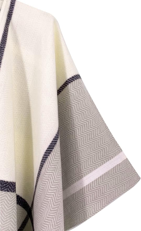 Moss Rose Women's Travel Plaid Shawl Wrap Open Front Poncho Cape for Fall Winter