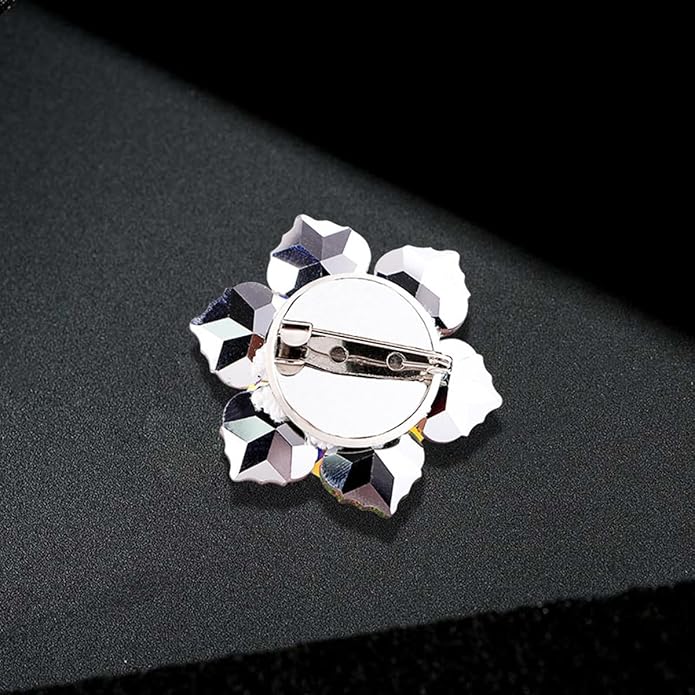 Rhinestone Sunflower Brooch Pin for Women Red Black Purple Large Flower Broochs Snowflake Brooch Marquise Wreath Brooches Jewelry