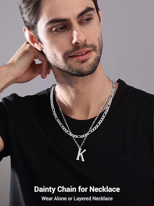 PROSTEEL 316L Stainless Steel Figaro Cuban Chain Necklace for Men, Black/18K Real Gold Plated, 4/5/6/7.5/9/10/13mm, 14inch-30inch, Come with Box