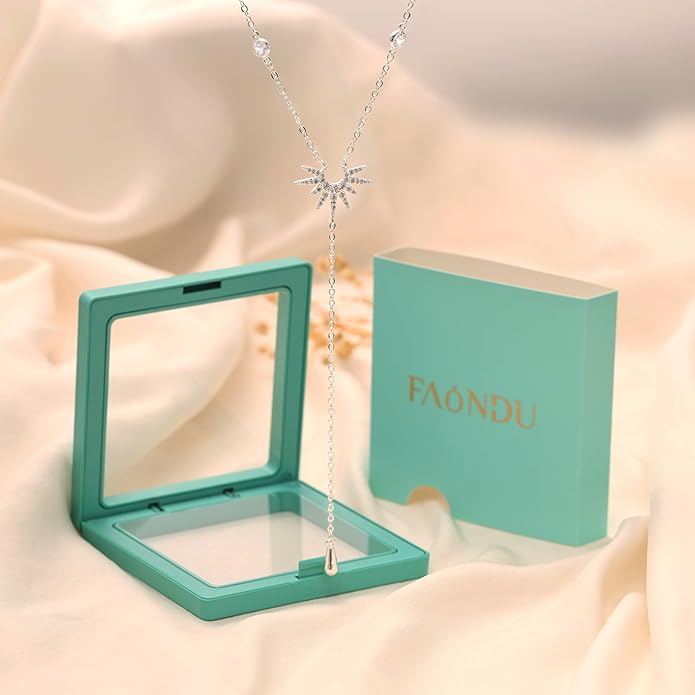 Lariat Long Necklace for Women Trendy Layered Y Necklace Dainty Pendant Drop Dangle Necklace Y-Shaped Necklace Simple CZ Necklace for Women Jewelry