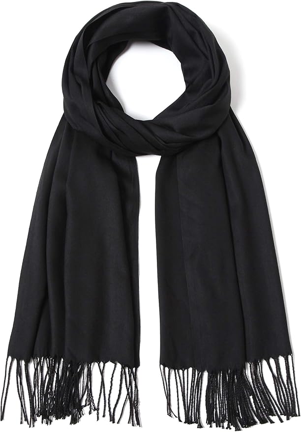 Cindy & Wendy Pashmina Shawls and Wraps Large Scarfs for Women Wedding Party Bridal Long Fashion Solid Shawl Wrap Fringes
