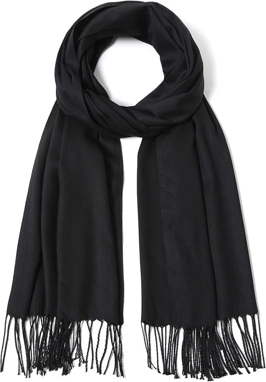 Cindy & Wendy Pashmina Shawls and Wraps Large Scarfs for Women Wedding Party Bridal Long Fashion Solid Shawl Wrap Fringes