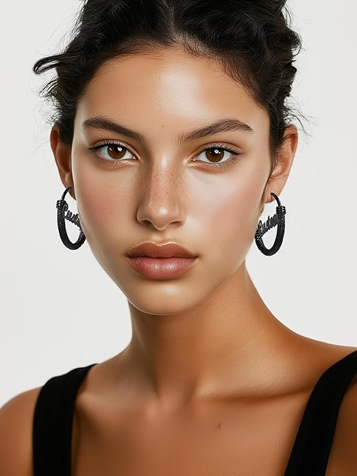 PROSTEEL 30/40/60/80/100mm Chunky Hoop Earrings For Women Gold Plated/Black Stainless Steel Hoops Earrings Statement Jewelry