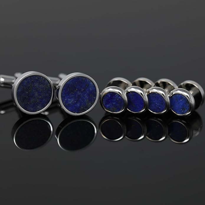 MENDEPOT Men Formal Wear Dress Shirt Cufflinks And Studs Set With Box Wedding Groom Groomsmen Gift