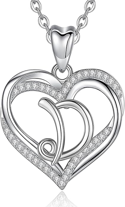 INFUSEU Unique Initial Necklaces for Women Girls Small Heart Letter Jewelry, Meaningful Personalized Gifts