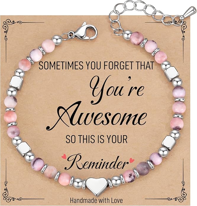 TONY & SANDY Tiny Beaded Bracelets for Women, Sometimes You Forget You're Awesome Gift, Unique Stocking Stuffers for Women, Mom, Daughter, Wife, Coworker, Best Friend, Bestie, Granddaughter