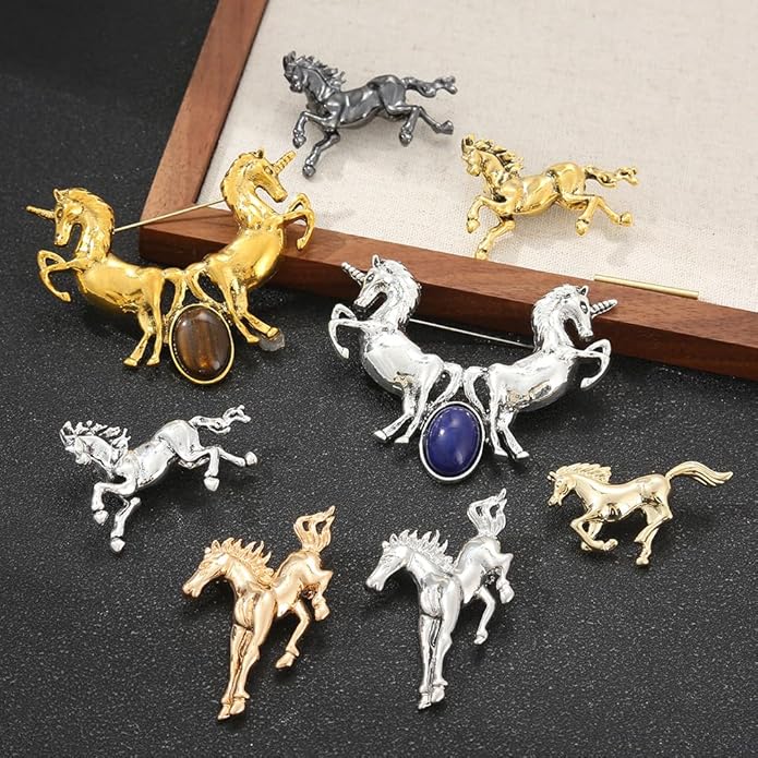 2026 New Year Of Horse Pin Brooch, Good Luck Chinese Zodiacs Horse Pins For Fashion Accessories Animal Lucky Charm Statue Feng Shui Gifts Jewelry For Women Men