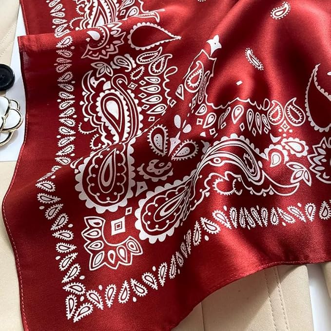 ANDANTINO 100% Mulberry Silk Scarf -21” Lightweight Square Neckerchief – Breathable Digital Printed Scarves with Gift Packed