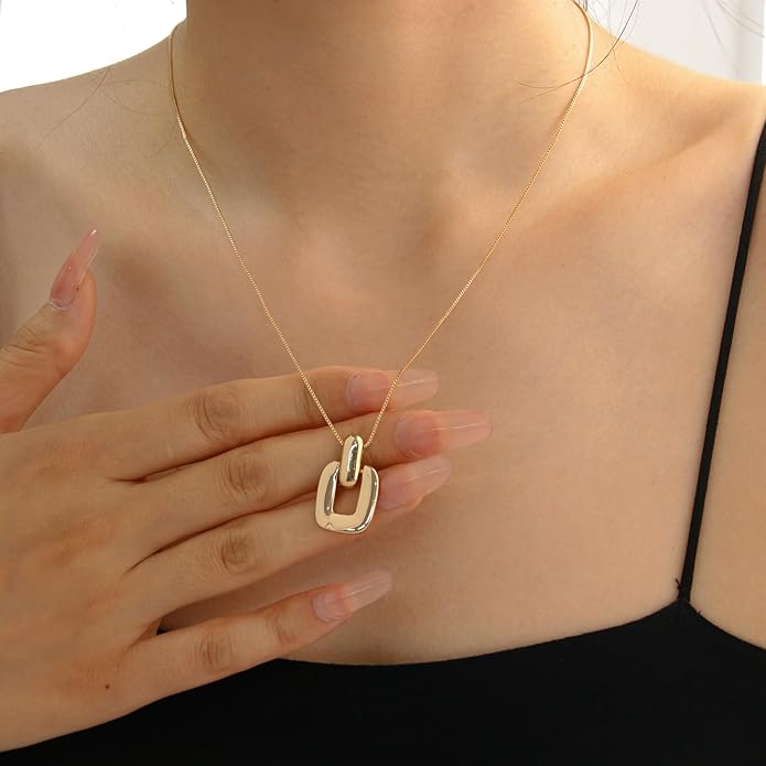 Pendant Necklace for Women Statement Gold Silver Necklace Trendy Jewelry for Women