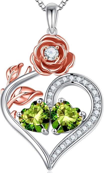 Iefil Christmas Gifts for Women Wife - 925 Sterling Silver Double Birthstone Necklace, Anniversary Birthday Gifts for Women, Jewelry Gifts for Wife Her