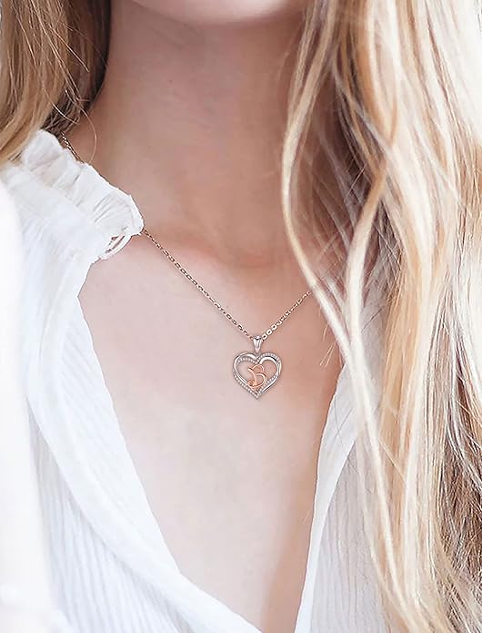 INFUSEU Unique Initial Necklaces for Women Girls Small Heart Letter Jewelry, Meaningful Personalized Gifts