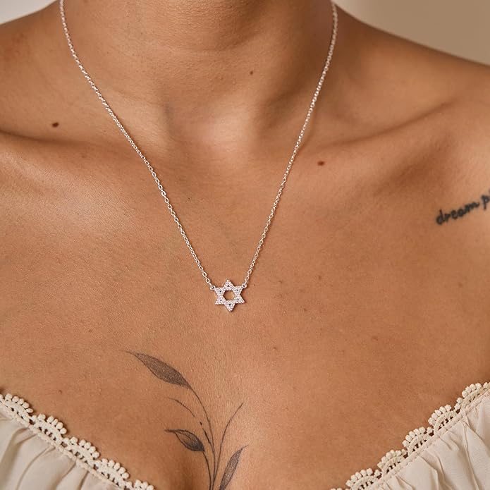 Gold Necklace for Women-14k Gold Plated Infinity Necklace Star Of David Necklace Evil Eye Cross Pendants Heart Dainty Gold Necklace For Women