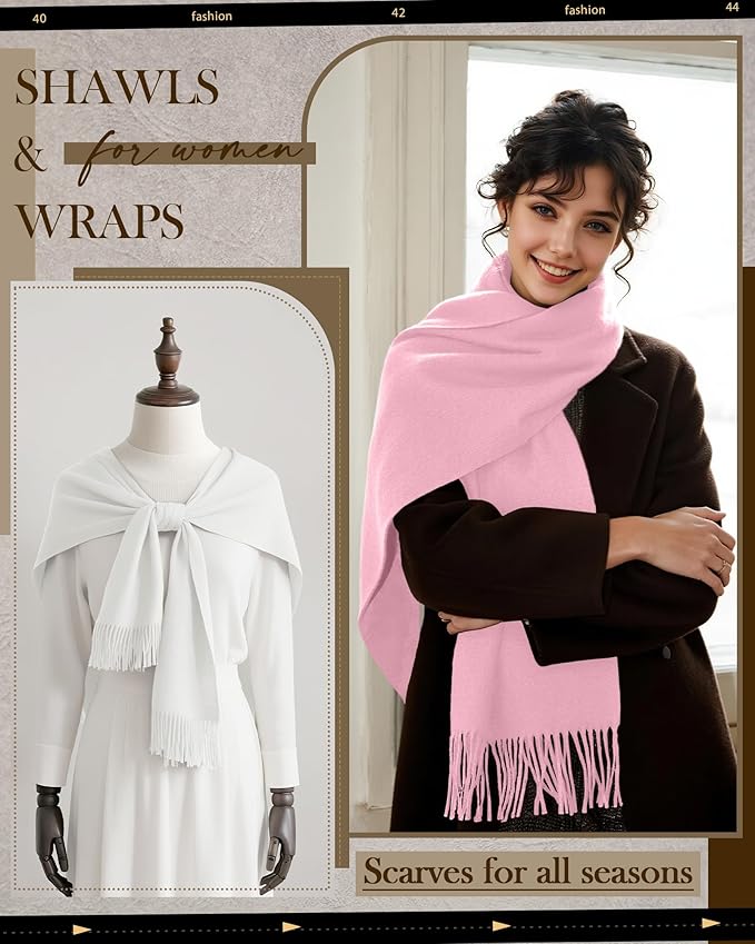 Oakgarden 3 Pack Winter Scarf for Women Pashmina Scarves Shawl Wraps Bridesmaid Gifts for Evening Dresses