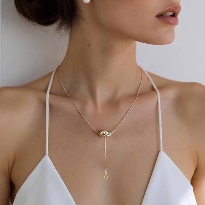 Irregular Y2k Long Y-shaped Necklace with Zircon Inlaid Sparkling Brick Tassel Pendant Double-Layer Chain High-end Fashion Accessory Women's