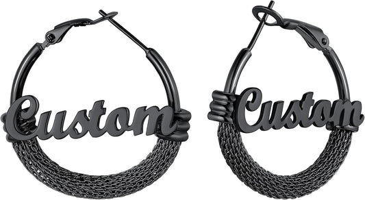 PROSTEEL 30/40/60/80/100mm Chunky Hoop Earrings For Women Gold Plated/Black Stainless Steel Hoops Earrings Statement Jewelry