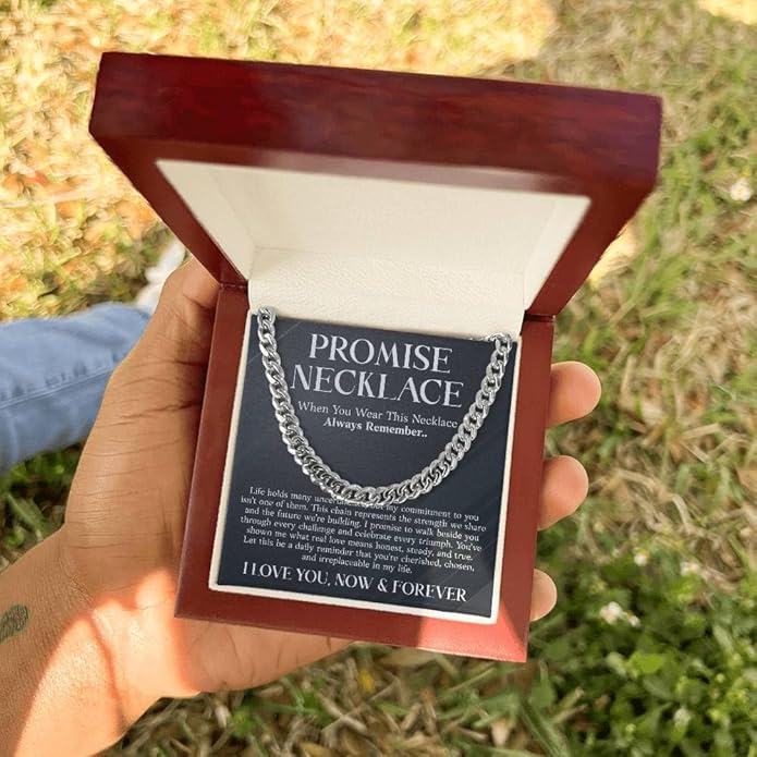 VIRAGIL To My Man Necklace Chain for Men, Silver Stainless Steel Chain Jewelry, Romantic Gift from Partner for Birthday Valentine or Everyday Wear with Meaning