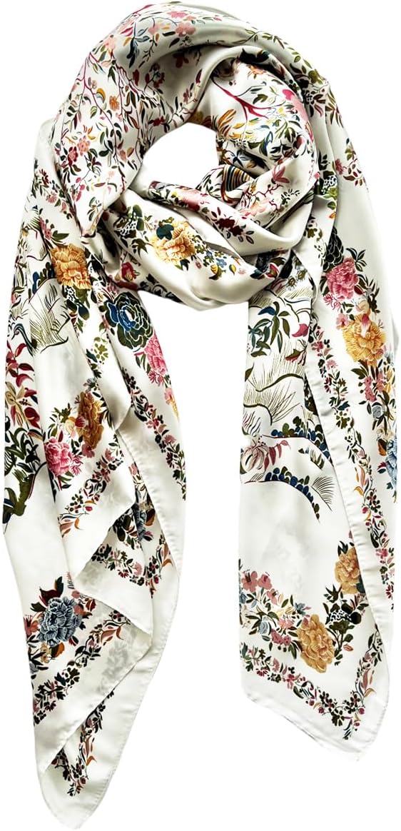 Long Silk Like Scarf Lightweight Satin Scarves Large Sunscreen Shawl Wrap for Women