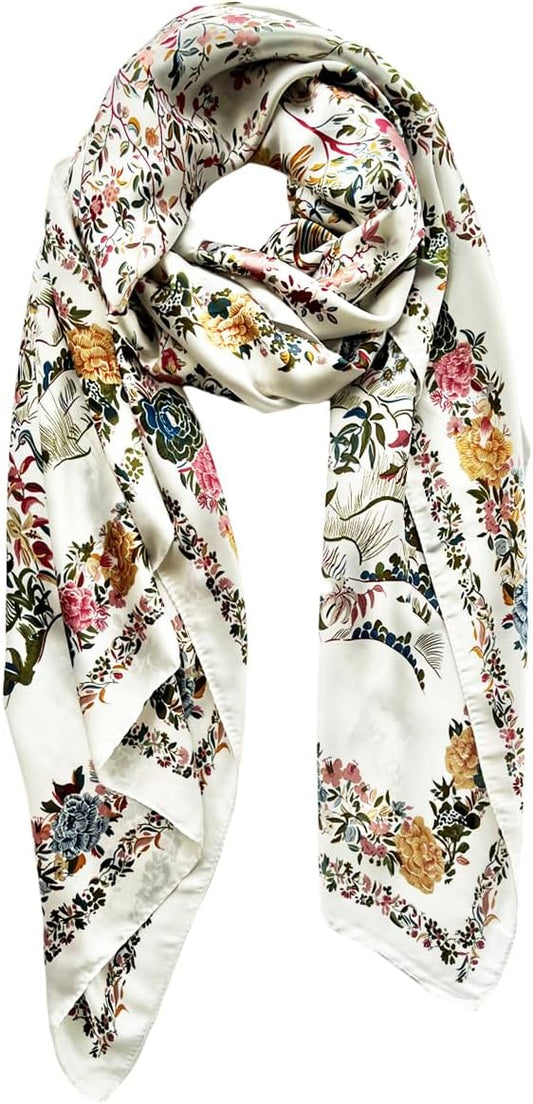 Long Silk Like Scarf Lightweight Satin Scarves Large Sunscreen Shawl Wrap for Women