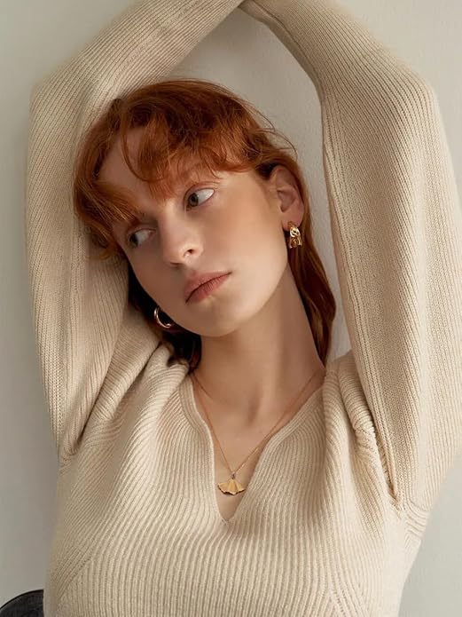 CANEVINKA 18K Gold Plate Coin Pendant Necklace for Women Dainty Compass Sunflower Necklaces Personalized Chain Layered Jewelry