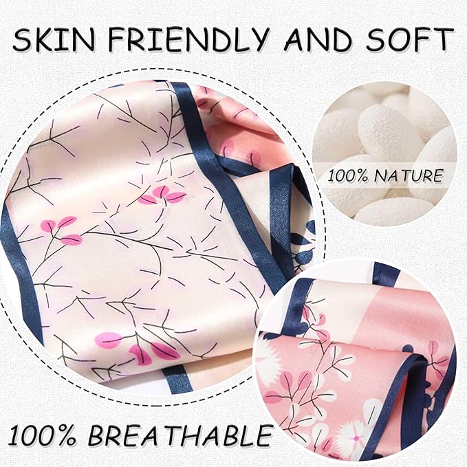 Dailyacc Hair Scarf for Women Fashion Silky Satin Headscarf Wrap Breathable Lightweight Neck Scarves For Handbag