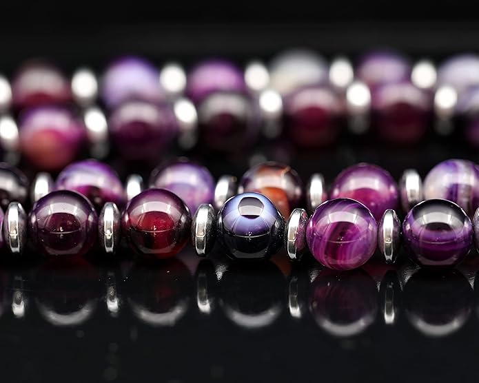 Natural Carnelian Agate Silver Pendant, Genuine Black Onyx Beaded Necklace, Gemstone Strong Necklace, 18x13 Cabachon, Fashion Dainty Jewelry, Healing Crystal Chakra Necklace, Minimalist Necklace